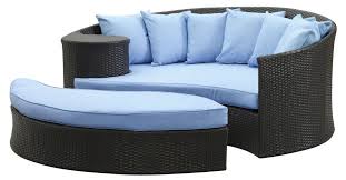 This Half Circle Daybed Possesses A Striking Sculptural Shape That Will Anchor An Outdoor Space Outdoor Daybed White Wicker Patio Furniture Outdoor Sofa Sets