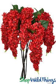 Spray Lilac 46 Red Flowers Large Draping Bloom Red Flowers Artificial Flowers Flowers
