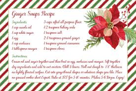 Free Printable Christmas Recipe Cards Christmas Recipe Cards Ginger Snaps Recipe Recipe Cards Template