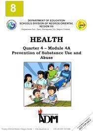 Prevention of substance use and abuse lesson 1: Health Quarter 4 Module 4a Prevention Of Substance Use And Abuse Grade 8 Modules