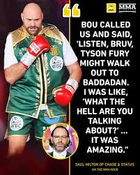 Saul Milton of Chase & Status tells the story behind Tyson Fury walking out  to 'Baddadan' for the Francis Ngannou fight 🥊🎶 #TheMMAHour