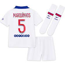 Sou natural de nova andradina (mt). Paris Saint Germain Away Stadium Kit 2020 21 Little Kids With Marquinhos 5 Printing