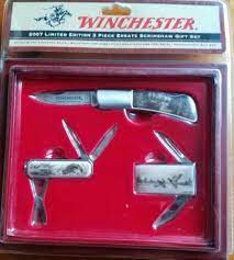 Winchester 3 piece knife set. Winchester 2007 Limited Edition Wildlife Series Ersatz Scrimshaw 3 Knife Set For Sale Online Ebay
