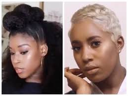 Short hairstyles for black women. Short Hair Blonde Transformation Kids Braid Out W Buns Other Hairstyles For Black Women And Kids Youtube