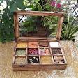 Mango Wood Table Top Masala Box or Spice Box
