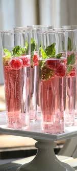 Champagne Cranberry Juice Raspberries And Mint Fun Holiday Cocktails Christmas Drinks Drinks