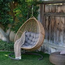 Island Bay Cayman Resin Wicker Hanging Double Egg Chair With Cushion And Stand Hanging Chair Outdoor Hanging Egg Chair Porch Swing Chair