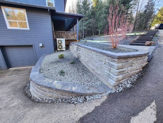Poured concrete and block retaining wall project in San Jose CA