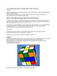 Karena pada inti nya teknik untuk bermain rubik 4 x 4 ialah sama dengan rubik 3 x 3. Rumus Rubik Bergambar Kami