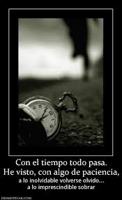 Con El Tiempo Todo Pasa He Visto Con Algo De Paciencia A Lo Inolvidable Volverse Olvido A Lo Imprescindible Sobrar Quotes