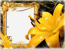 Download Frame For Photo Yellow Lilies Photo Frame Png PSD Mockup Templates