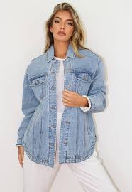 Denim Jackets Oversized Denim Jackets For Women Missguided This oversized denim jacket can be worn by both men and women. light blue borg lined oversized denim jacket