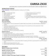 Nurse Anesthetist Resume Example Nursing Resumes Livecareer