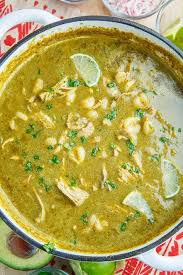 Pozole Verde De Pollo Green Mexican Hominy And Chicken Soup Recipe Mexican Food Recipes Authentic Mexican Food Recipes Chicken Soup Recipes