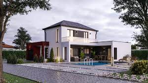 Villa t4 d'une surface habitable de 115 m² avec étage partiel et un garage de 18 m². Une Maison A Etage De 3 Chambres Avec Suite Parentale Maison De Style Architecte Maisons De L Avenir