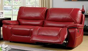 Furniture Of America Burgen Bonded Leather Reclining Sofa Red Products Sofa Upholstery Leather Reclining Sofa Reclining Sofa