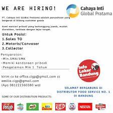 Berikut adalah beberapa client kami: Lowongan Kerja Pt Cahaya Inti Global Pratama Agustus 2019 Info Loker Bandung 2021