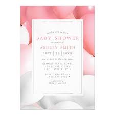 Pink And White Balloons Girl Baby Shower Invitation Zazzle Com Baby Shower Invites For Girl Pink Baby Shower Invitations Pink And White Balloons