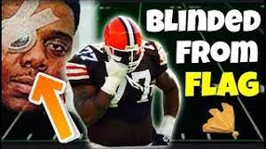 Offensive tackle orlando brown of the baltimore ravens gets set to block during the first half. Orlando Brown Penalty Flag Nfl Star S Blindness Lawsuit Fanbuzz