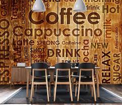 Customize Wall Mural Wooden Board 3d Wall Murals Coffee Shop Design