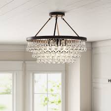 Choose an ideal semi flush mount ceiling light for your home from homary, guaranteed quality at low prices, free shipping worldwide. Rosdorf Park Mcknight 9 Light 23 6 Chandelier Style Tiered Semi Flush Mount Reviews Wayfair