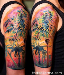 Pin By Sara Mclain Price On Tattoes Tattoos Palm Tree Tattoo Sunset Tattoos