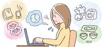 家事と仕事の両立で忙しい女性イラスト - No: 2391775／無料イラストなら「イラストAC」