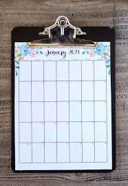 Download a free, printable calendar for 2021 to keep you organized in style. Floral Monthly 2021 Calendar Printable Creations By Kara