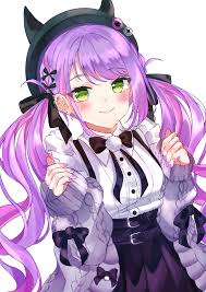 She is jealous towards the stuff that belongs to her but is caring and considerate as well. Anime Girls Hololive Tokoyami Towa Purple Hair Smiling Green Eyes Virtual Youtuber Wallpaper Resolution 1448x2048 Id 1211739 Wallha Com