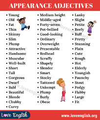 50 Useful Appearance Adjectives To Describe People In English Love English Adjectives To Describe People Words To Describe Someone Book Writing Tips