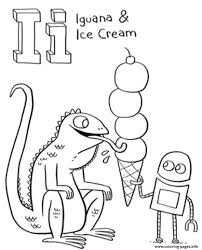 All iguana coloring pages are free and printable. Iguana And Ice Cream Alphabet Color Pages6cca Coloring Pages Printable