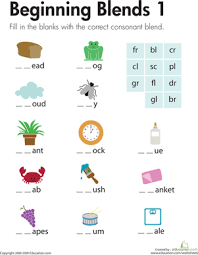 Below, you will find a wide range of our printable worksheets in chapter these worksheets are appropriate for first grade english language arts. Beginning Blends 1 Worksheet Education Com