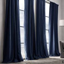 Riley kids' bedroom blackout grommet top. Navy Blue Natural Linen Curtains And Drapes 2 Panels For Living Room Anady Top