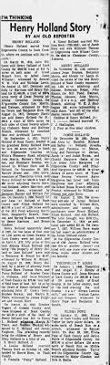 Henry Holland Story; Rocky Mount Telegram; Rocky Mt., NC; June 11, 1960
