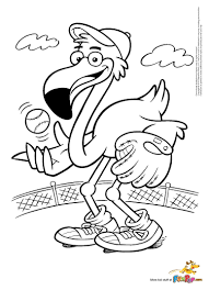 Baseball Flamingo 0 00 Coloring Pages Coloring Books Flamingo Art