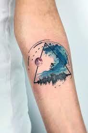 51 Gorgeous Looking Watercolor Tattoo Ideas Geometric Tattoo Tattoos Geometric Watercolor Tattoo