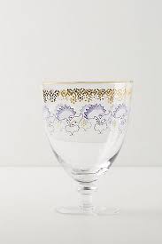 Floral pattern anthropologie wine glass. Glassware Sets Collections
