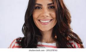 Portrait Vertical Image Latina Woman Smiling Stock Photo 2142570757