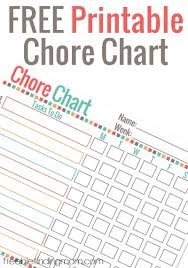 Free Printable Chore Chart For Kids