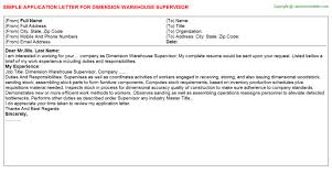 Mar 11, 2021 · paragraph 1. Dimension Warehouse Supervisor Application Letter