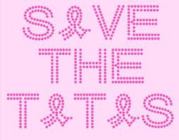 Save The Tatas Rhinestones Breast Cancer Awareness Rhinestone Or Glitter Tshirt