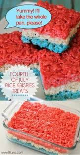 Fourth Of July Rice Krispie Treats Red White And Blue Lil Luna Recipe Rice Krispies Rice Krispie Treats Desserts