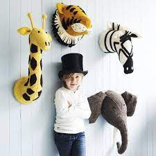 Felt Animal Heads Filztiere Kinderzimmer Dekor Kinder Zimmer