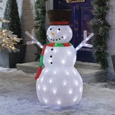 Crystal snowman christmas indoor/outdoor decoration lighted display. Outdoor Garden Christmas Decoration Spun Acrylic Snowman 90cm Led Illuminated Xmas In Outdoor Decoration Celebration Occasion Supplies