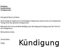 Nennen sie mir bitte auch das vertragsende. Vorlage Fur Verbindliche Kundigung Von Vertragen