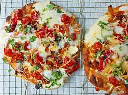 Veggie Pizza Recipe Homemade Veggie Pizza With Roasted Vegetables Mozzarella Cheese And Ricotta Naan Brea Veggie Pizza Veggie Pizza Recipe Vegetarian Pizza
