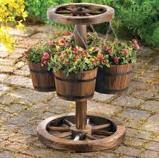 Western Home Decor Catalog Home Decor Rustic Planters Wood Barrel Planters Wagon Wheel Garden