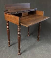 Vintage Small Wooden Writing Desk With Fold Up Top And Pull Out Writing Shelf 32h Small Wooden Writing Desk Antique Writing Desk Vintage Mid Century Furniture