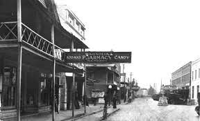 Looking Down The Street In Front Of The Magnolia Pharmacy Plant City Florida Early 1900 S Plant City Florida Old Florida Florida