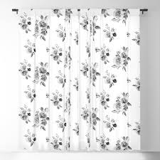 Black and white floral curtains. Black And White Floral Blackout Curtain By Handandheartdesigns Society6
